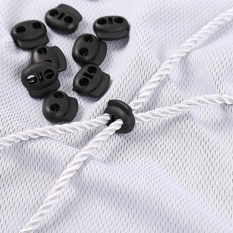 vingol 10 PCS Plastic Cord Locks End Spring Stop Toggle Stoppers for Clothes Pants Sewing Crafts (#5 Black) - Image 5